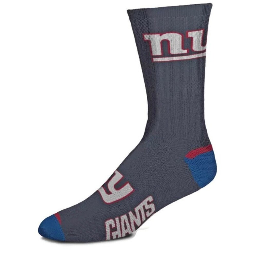 NFL Size Mens Large 10-13 New York Giants Mesh Charcoal Casual Crew Mens Socks
